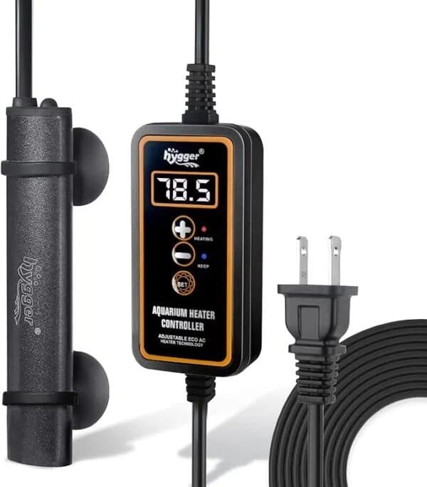 HYGGER HG083-15W-BL Mini Aquarium Heater with Five-Key External Controller