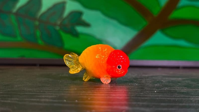 Handcrafted Glass Goldfish Miniatures Golden Redcap