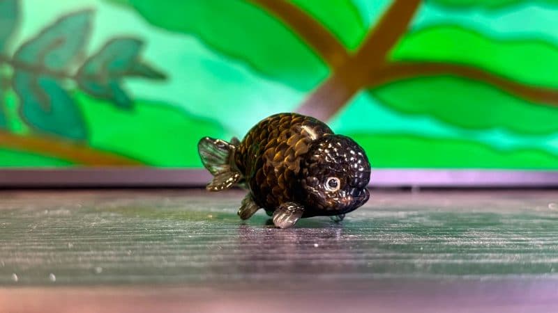Handcrafted Glass Goldfish Miniatures Black Gold